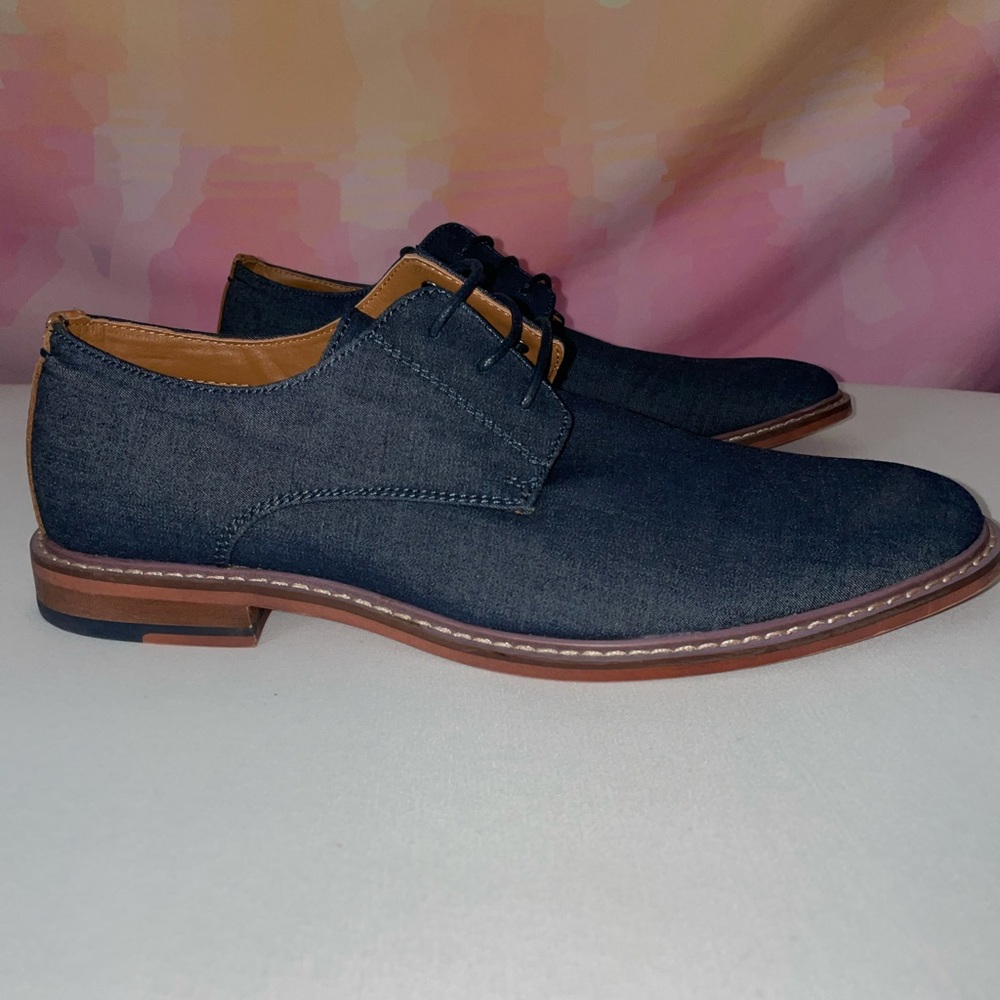 J75 Blue Denim Dress Shoe Brown Sole Size 9
